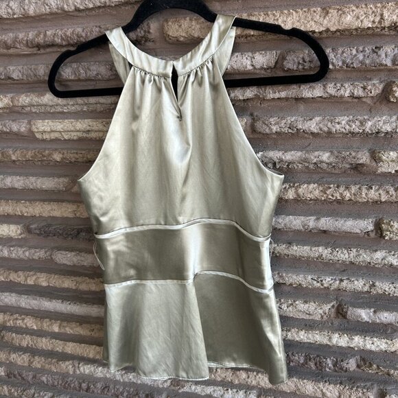 Ann Taylor Gold Satin Halter Top Size 2 - Picture 4 of 9